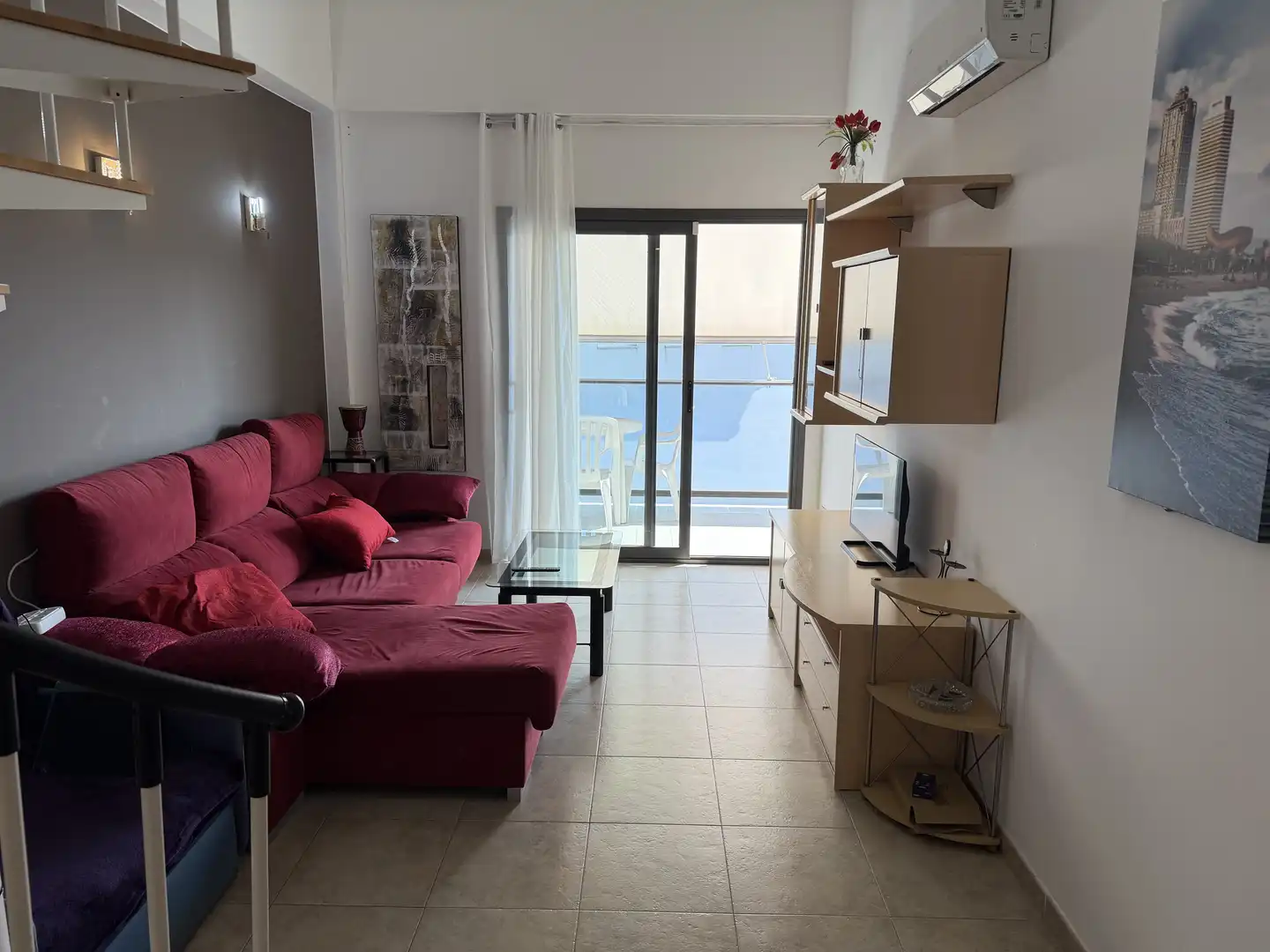 Sala d'estar de Dúplex en venda en Lloret de Mar amb Aire condicionat, Terrassa i Piscina