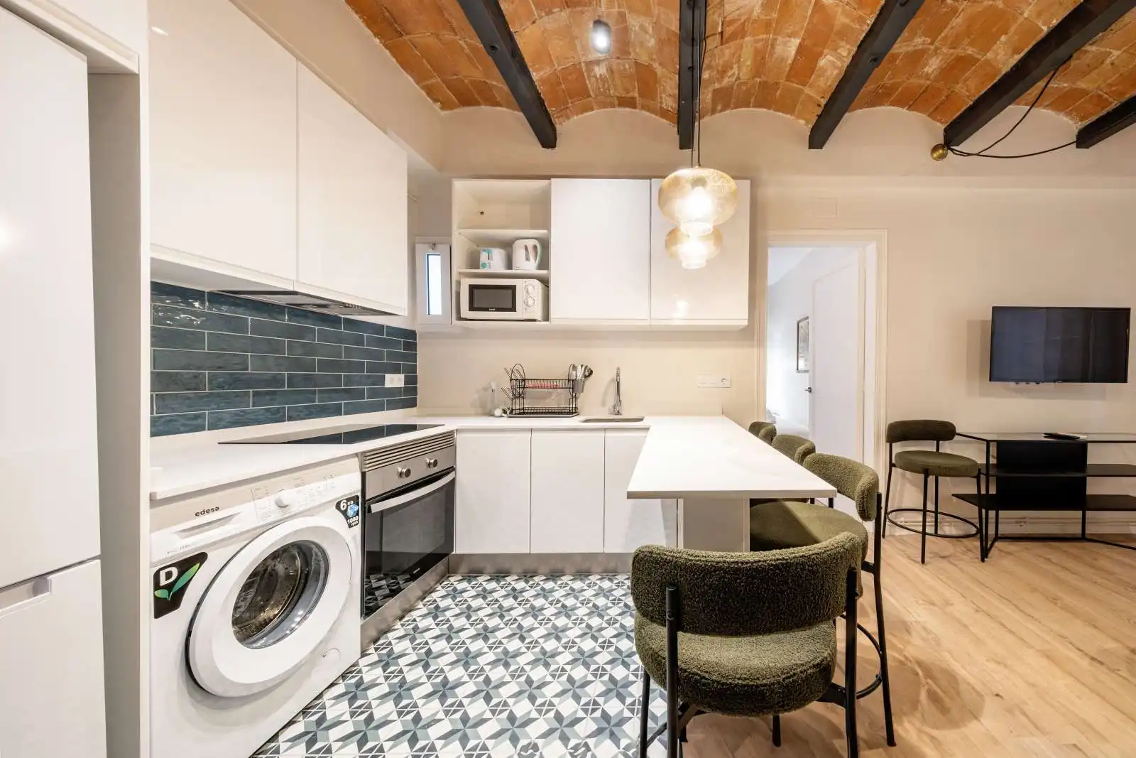 Küche von Wohnungen zur untervermieten in  Barcelona Capital mit Klimaanlage, Heizung und Terrasse