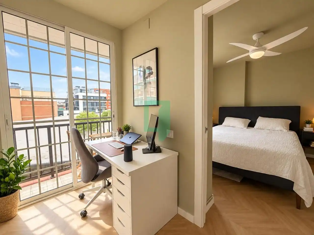 Bedroom of Flat for sale in Badalona  with Air Conditioner, Heating and Balcony