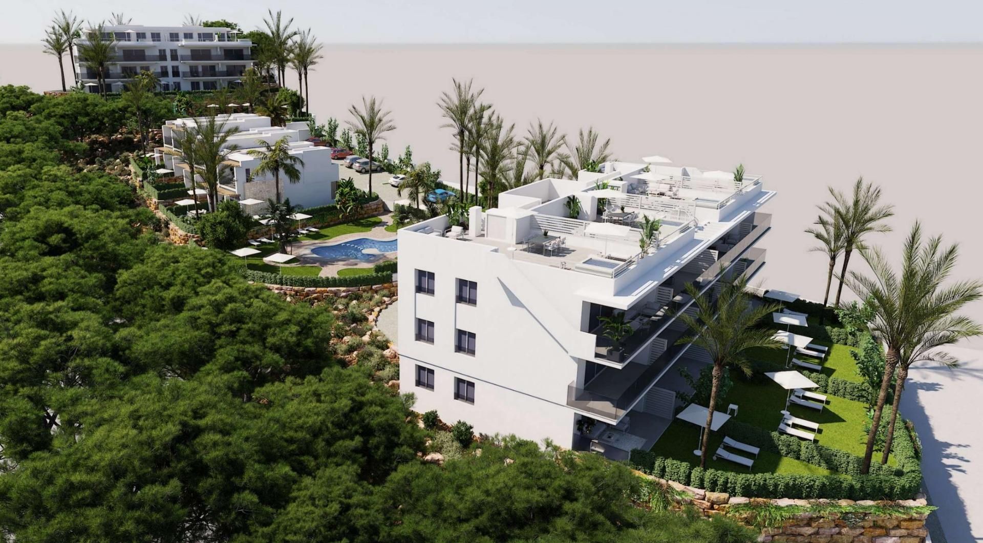 Vista exterior de Apartament en venda en Benidorm amb Aire condicionat, Jardí privat i Terrassa