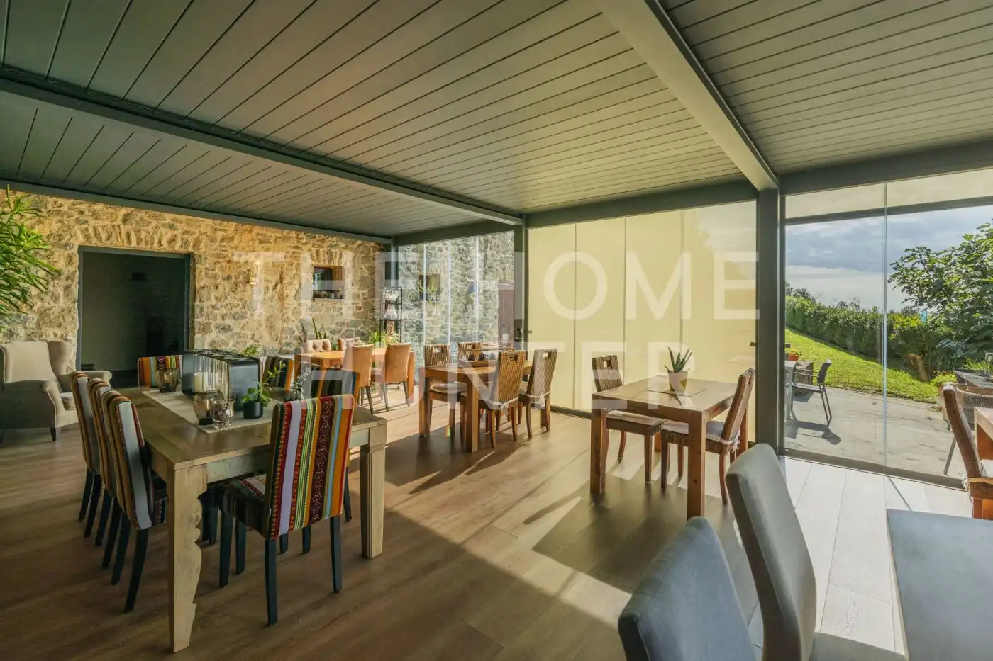 Terrassa de Finca rústica en venda en Sant Aniol de Finestres amb Aire condicionat, Calefacció i Jardí privat