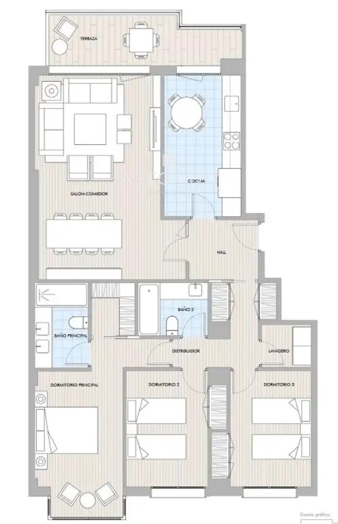Wohnung zur Miete in Madrid mit Klimaanlage, Heizung und Terrasse