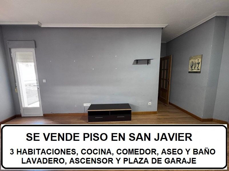 Living room of Flat for sale in San Javier  with Parquet flooring, Balcony and Alarm