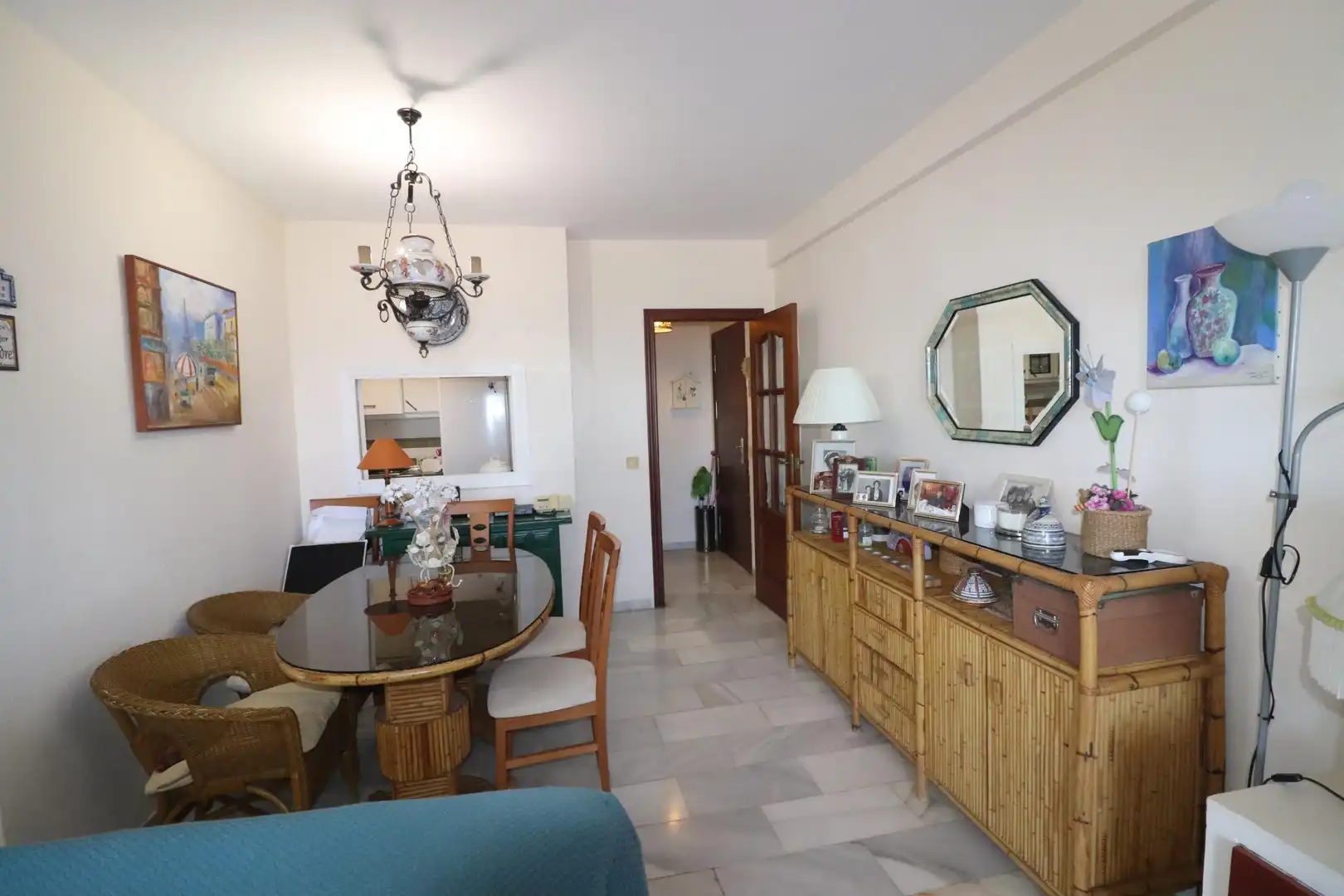 Comedor de Apartamento en venta en Mijas con Jardín privado, Terraza y Amueblado