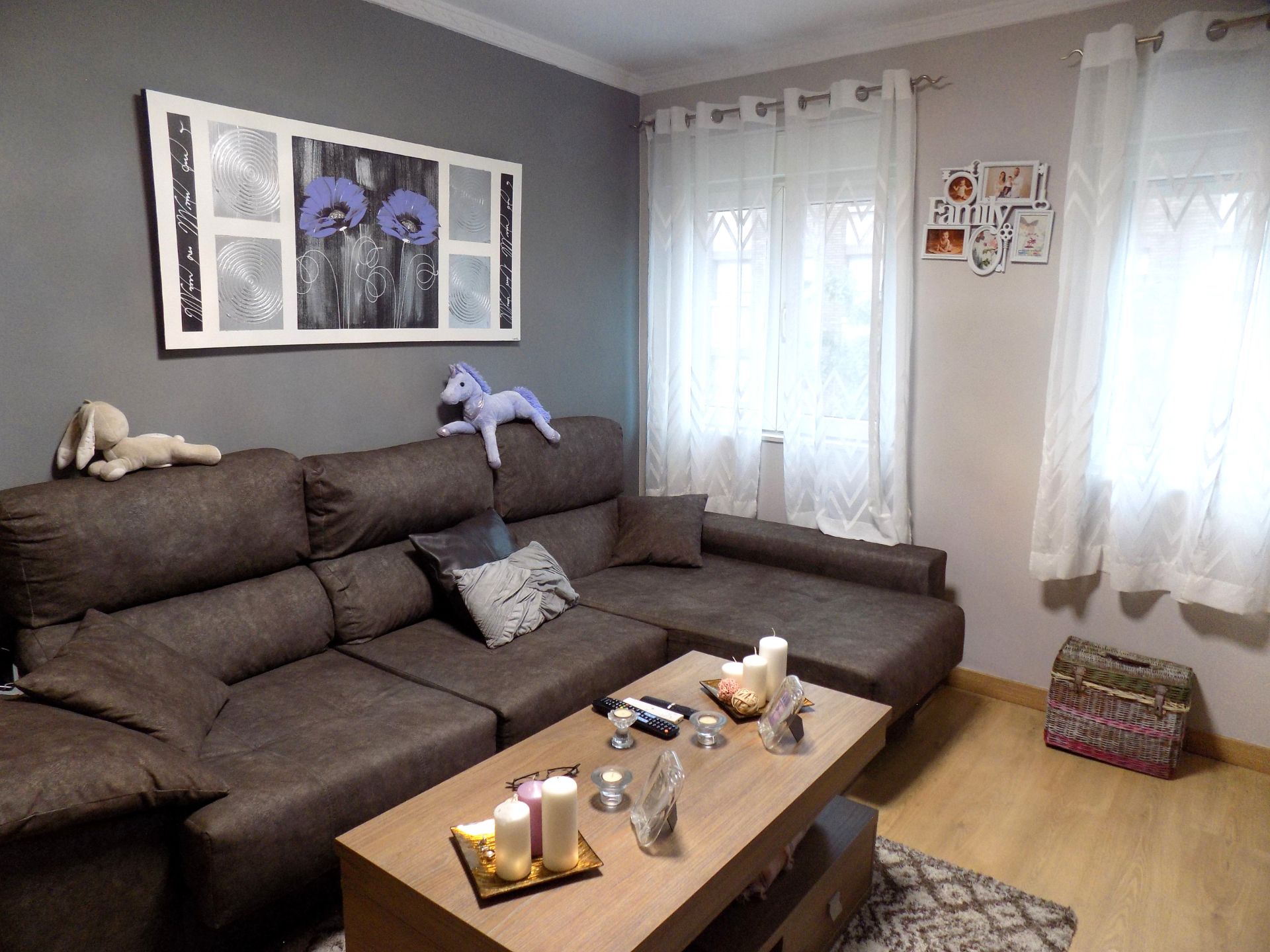 Living room of Flat for sale in Gijón   with Heating, Parquet flooring and Storage room