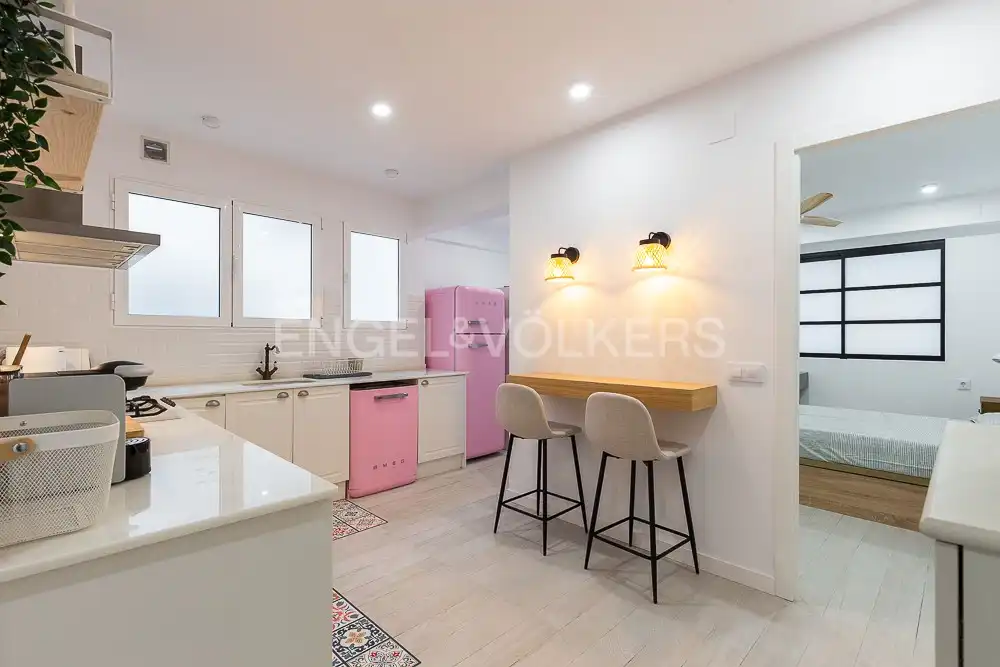 Cocina de Piso de alquiler en Valencia con Aire acondicionado, Calefacción y Amueblado