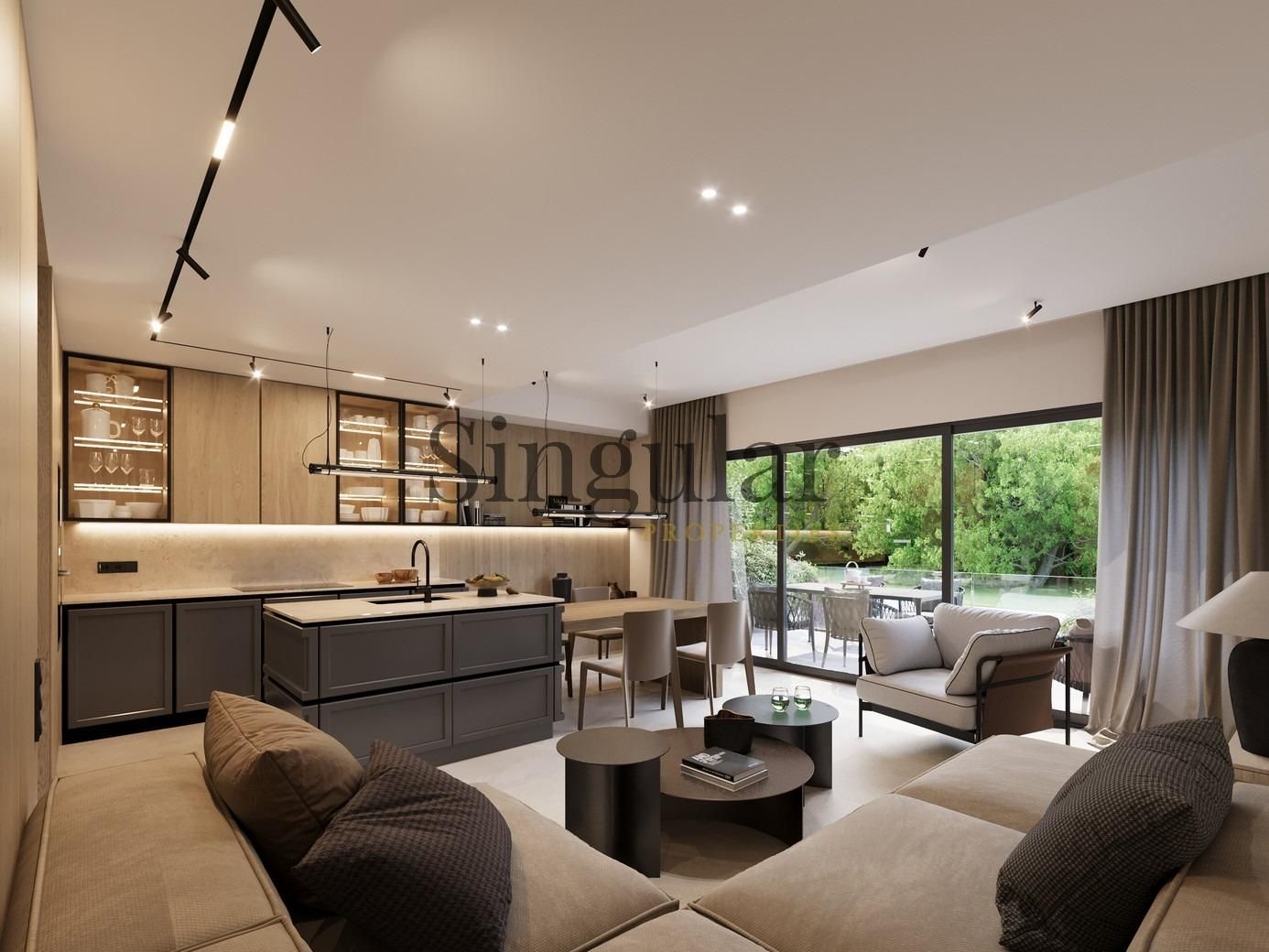 Wohnzimmer von Einfamilien-Reihenhaus zum Verkauf in Castell d'Aro, Platja d'Aro i s'Agaró mit Privatgarten, Terrasse und Gemeinschaftspool