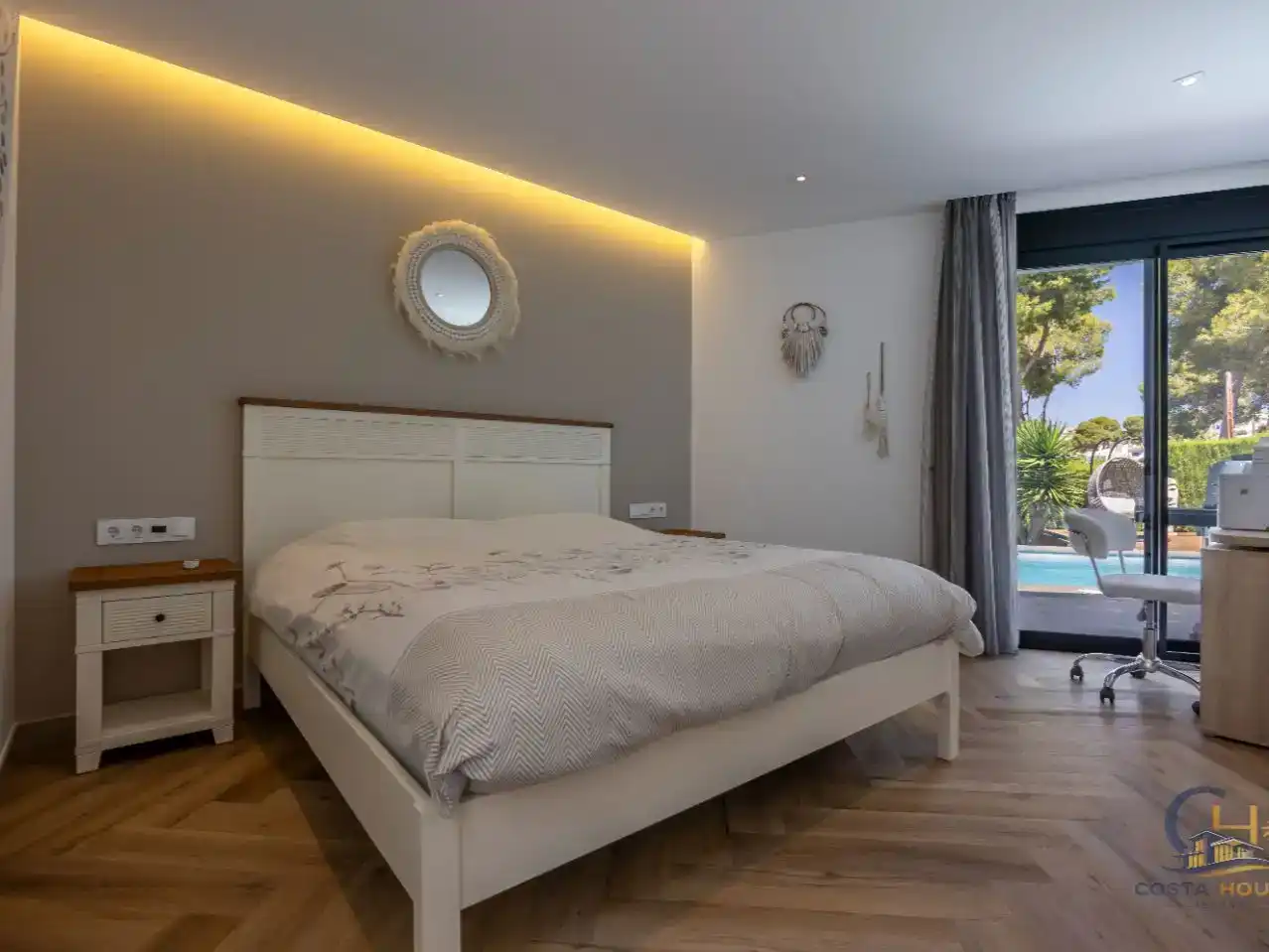Schlafzimmer von Wohnung zum Verkauf in Moraira mit Klimaanlage, Schwimmbad und Balkon