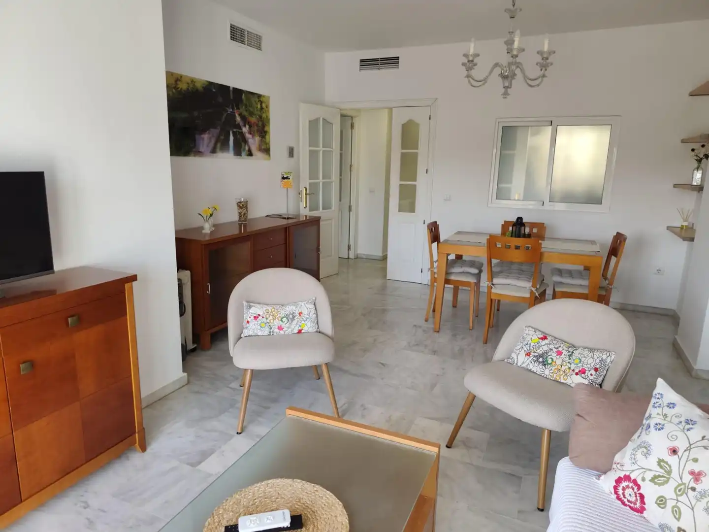 Dining room of Flat for rent in Sevilla  with Air Conditioner, Terrace and Furnished