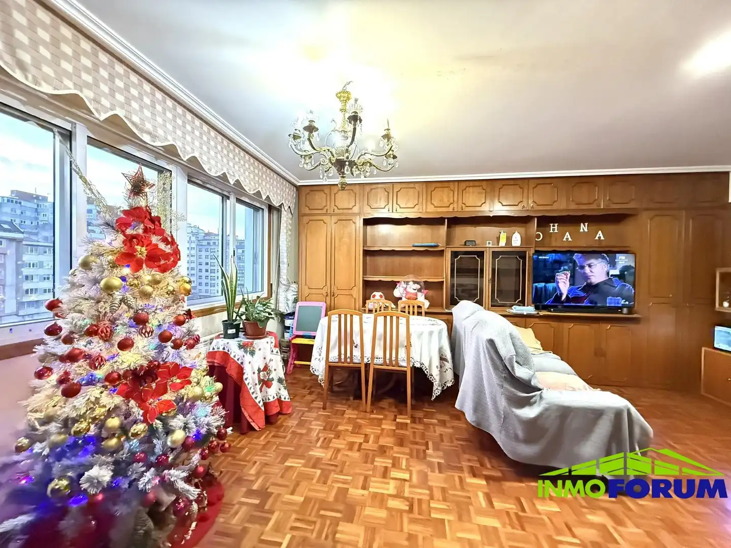 Sala d'estar de Pis en venda en A Coruña Capital  amb Parquet