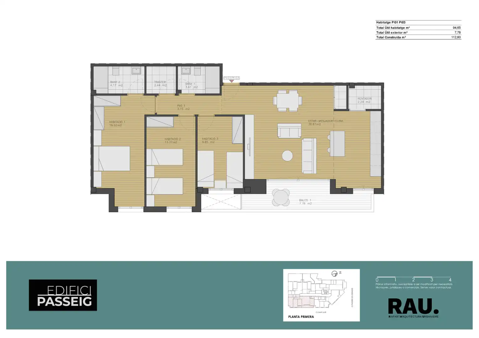 Piso de obra nueva con terraza en venta en Passeig de l'Estació 6