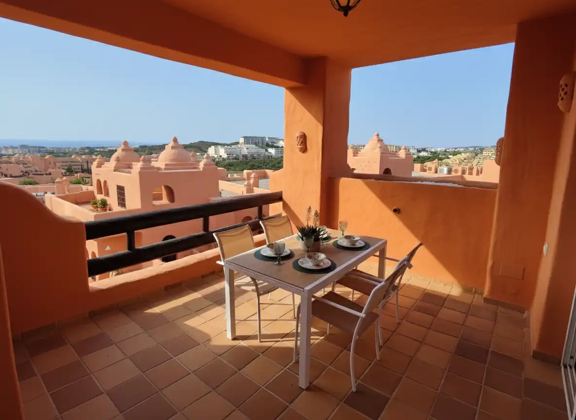 Terrassa de Apartament en venda en Manilva amb Aire condicionat, Terrassa i Piscina
