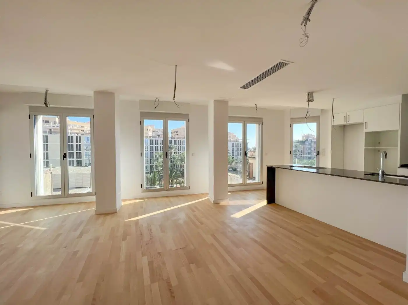 Sala d'estar de Àtic de lloguer en Elche / Elx amb Aire condicionat, Parquet i Terrassa
