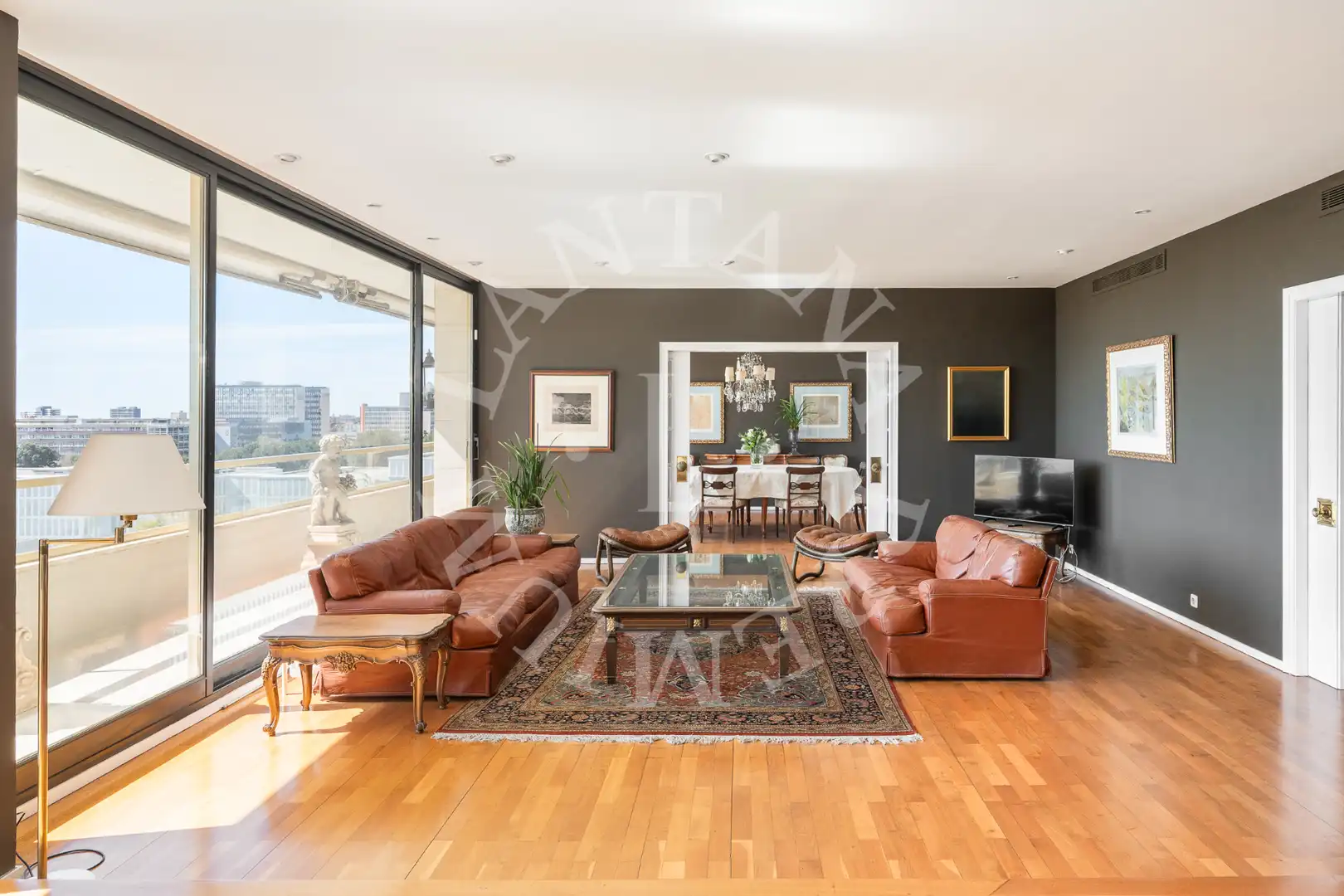 Sala de estar de Ático en venta en Barcelona con Aire acondicionado, Calefacción y Parquet