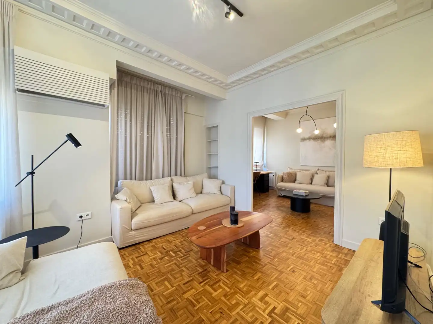 Wohnzimmer von Wohnung zum Verkauf in Alicante / Alacant mit Klimaanlage, Heizung und Parkett