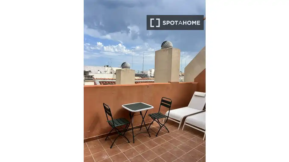 Terrace of Flat for rent in Valencia  with Air Conditioner, Heating and Furnished