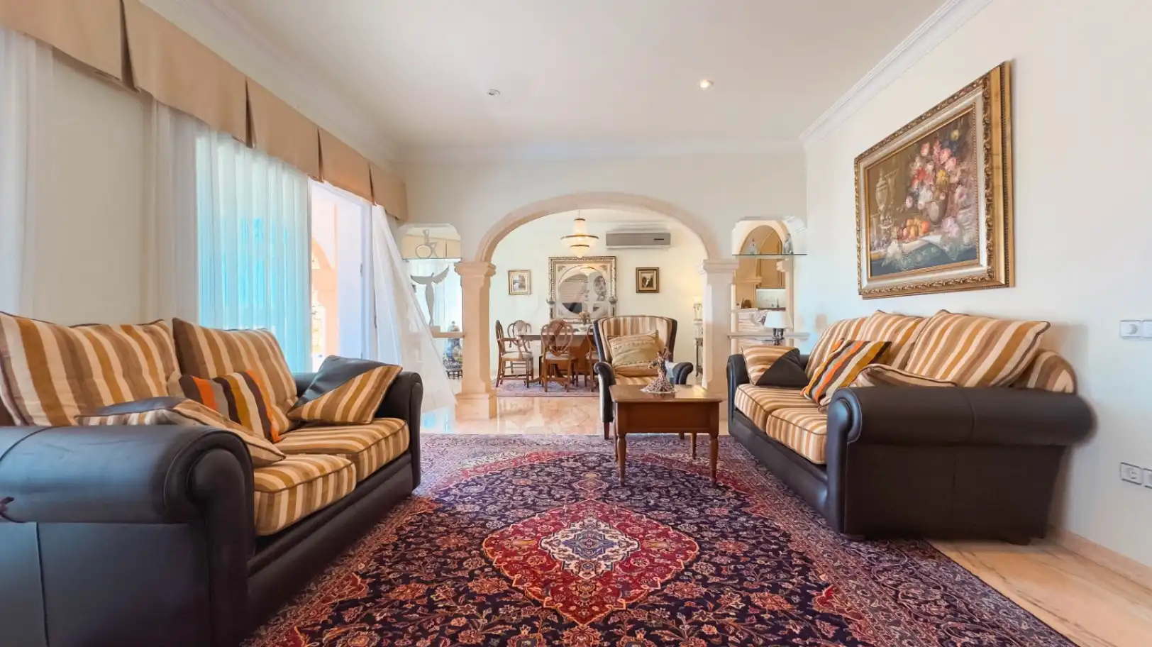 Sala de estar de Casa o chalet en venta en Moraira con Aire acondicionado, Calefacción y Jardín privado