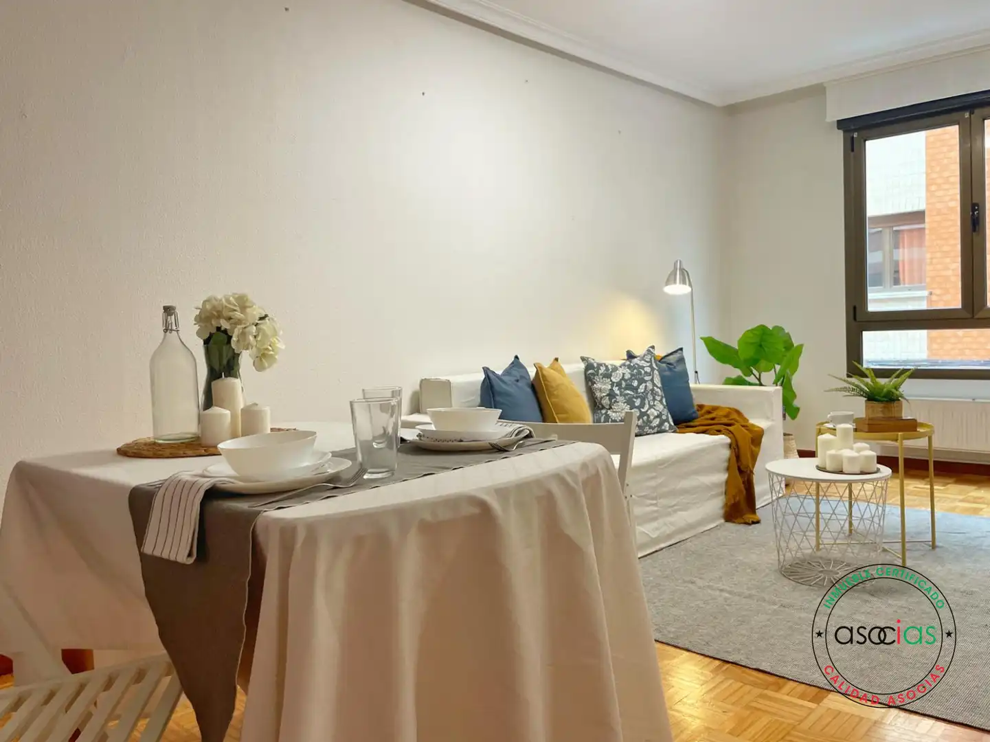 Esszimmer von Wohnung zum Verkauf in Gijón  mit Heizung, Parkett und Abstellraum