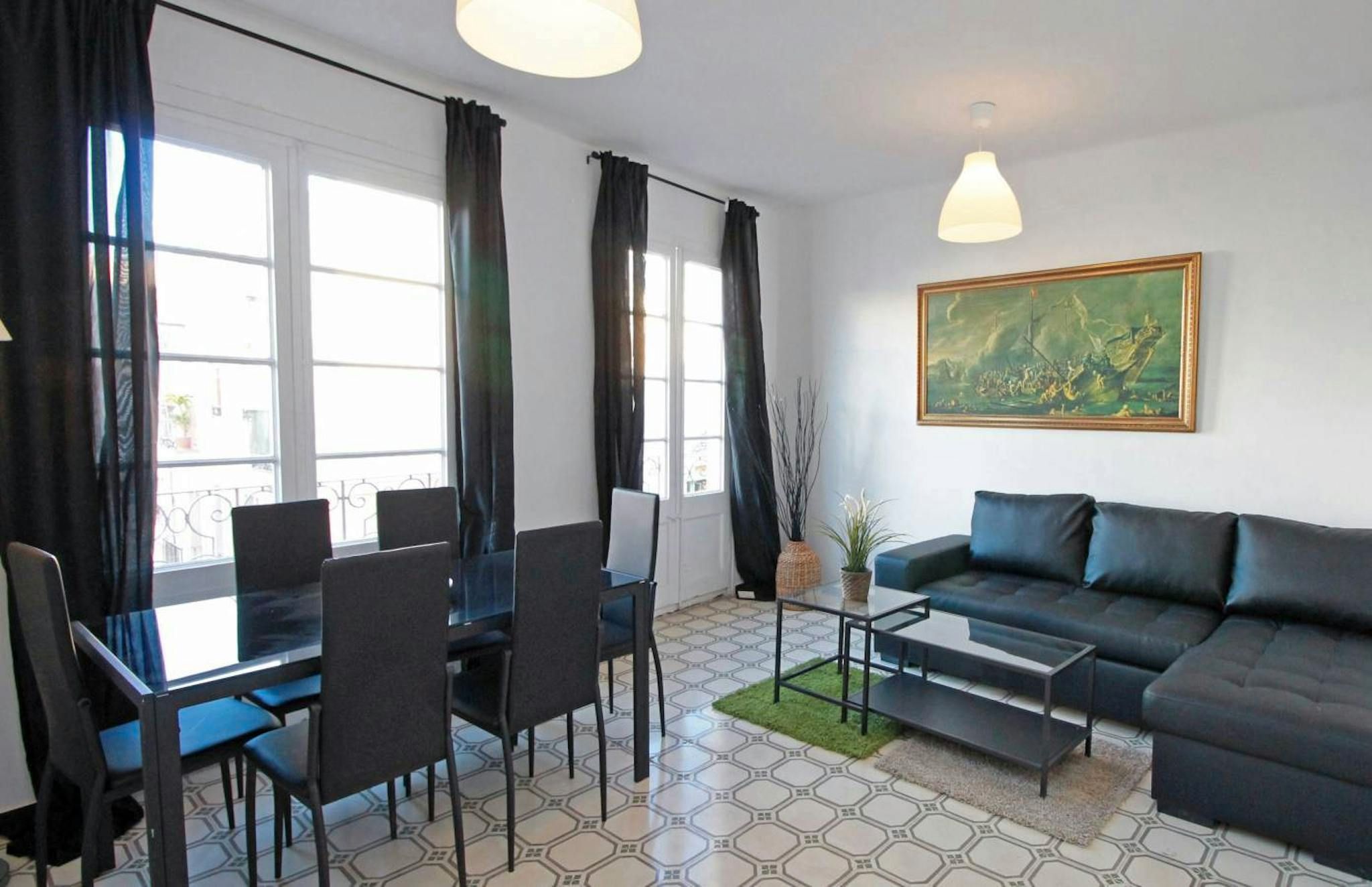 Sala d'estar de Pis de lloguer en  Barcelona Capital amb Moblat, Rentadora i TV