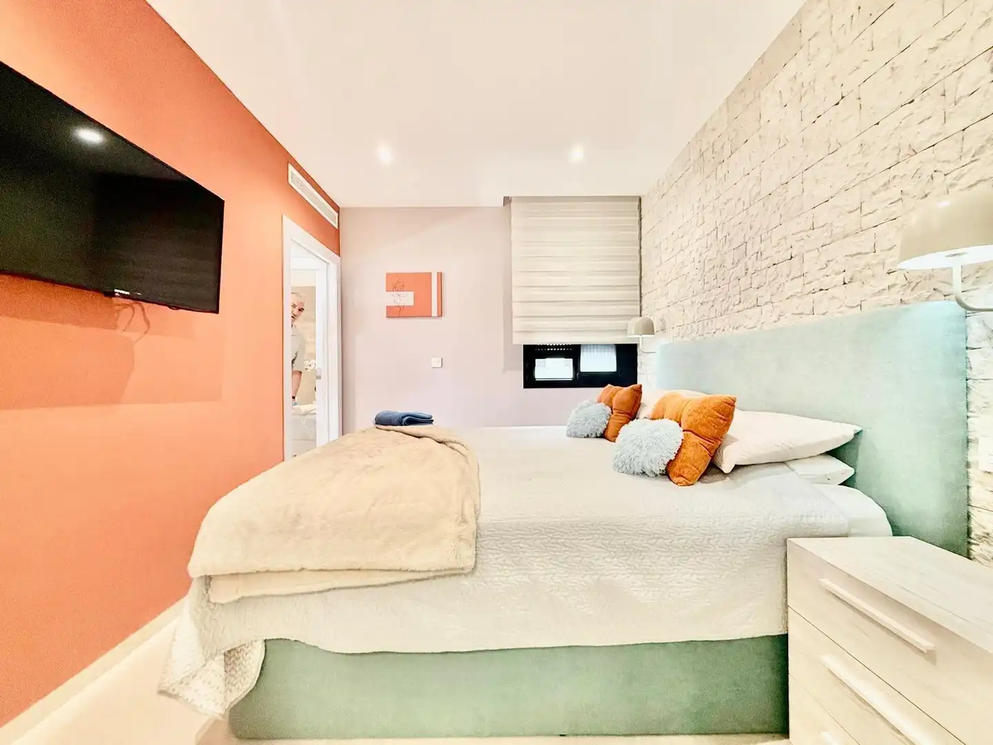 Schlafzimmer von Dachboden zum Verkauf in San Pedro del Pinatar mit Klimaanlage, Heizung und Privatgarten