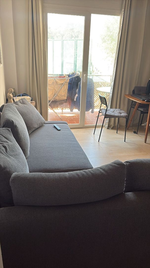 Sala d'estar de Apartament de lloguer en  Palma de Mallorca amb Aire condicionat, Terrassa i Moblat