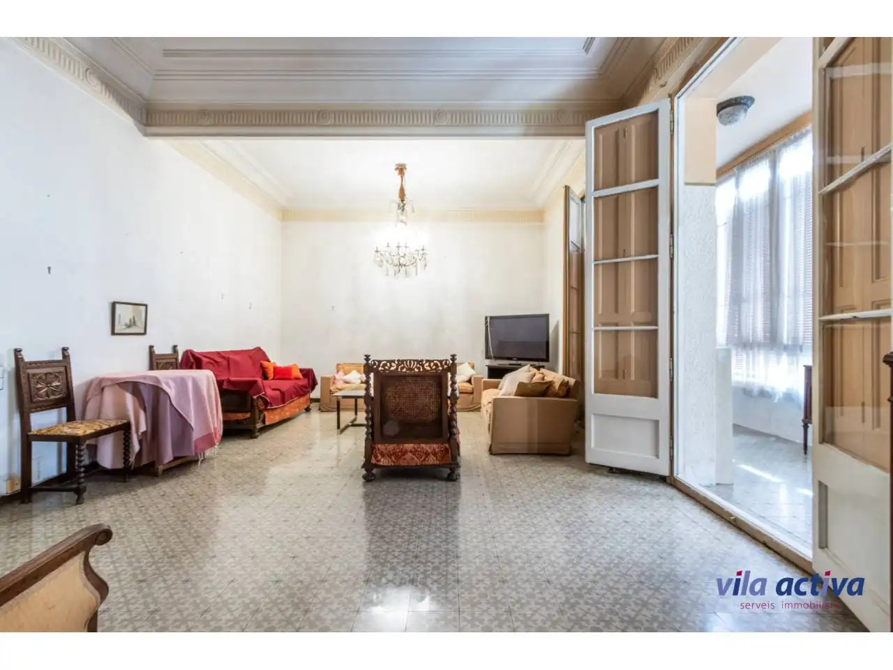 Sala d'estar de Pis en venda en Barcelona amb Calefacció i Balcó