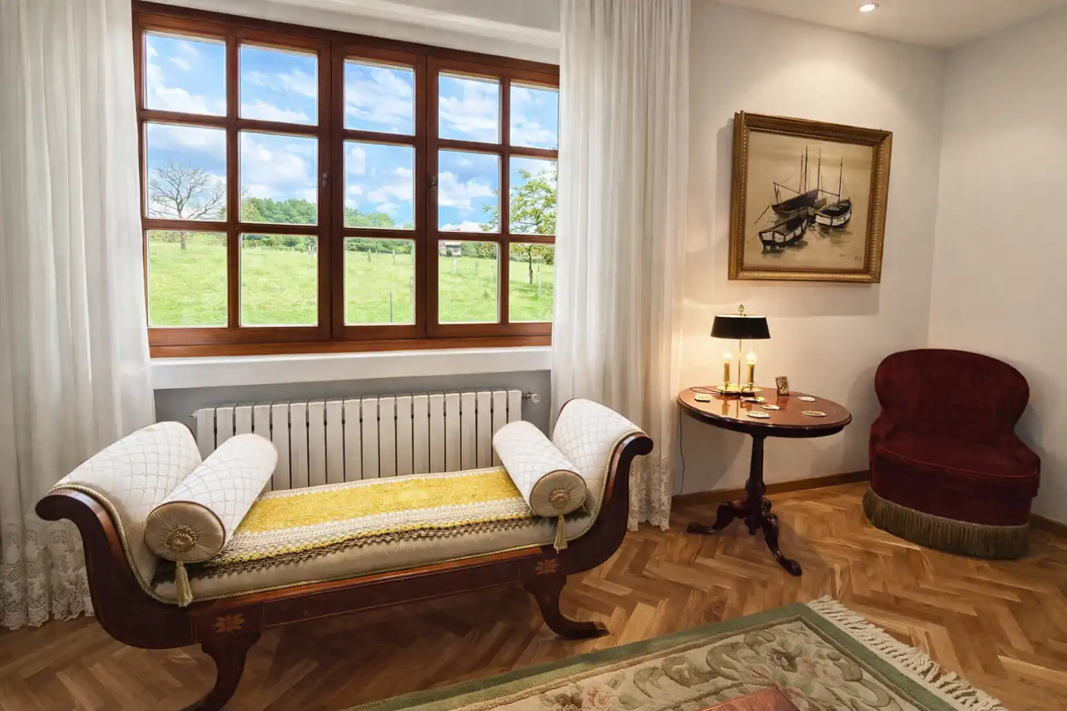 Living room of Houses for sale in Sariego  with Heating, Private garden and Parquet flooring
