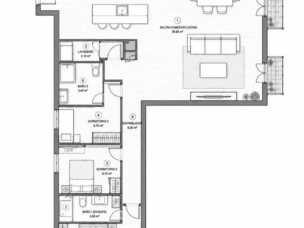Wohnung zum Verkauf in  Madrid Capital mit Klimaanlage und Balkon