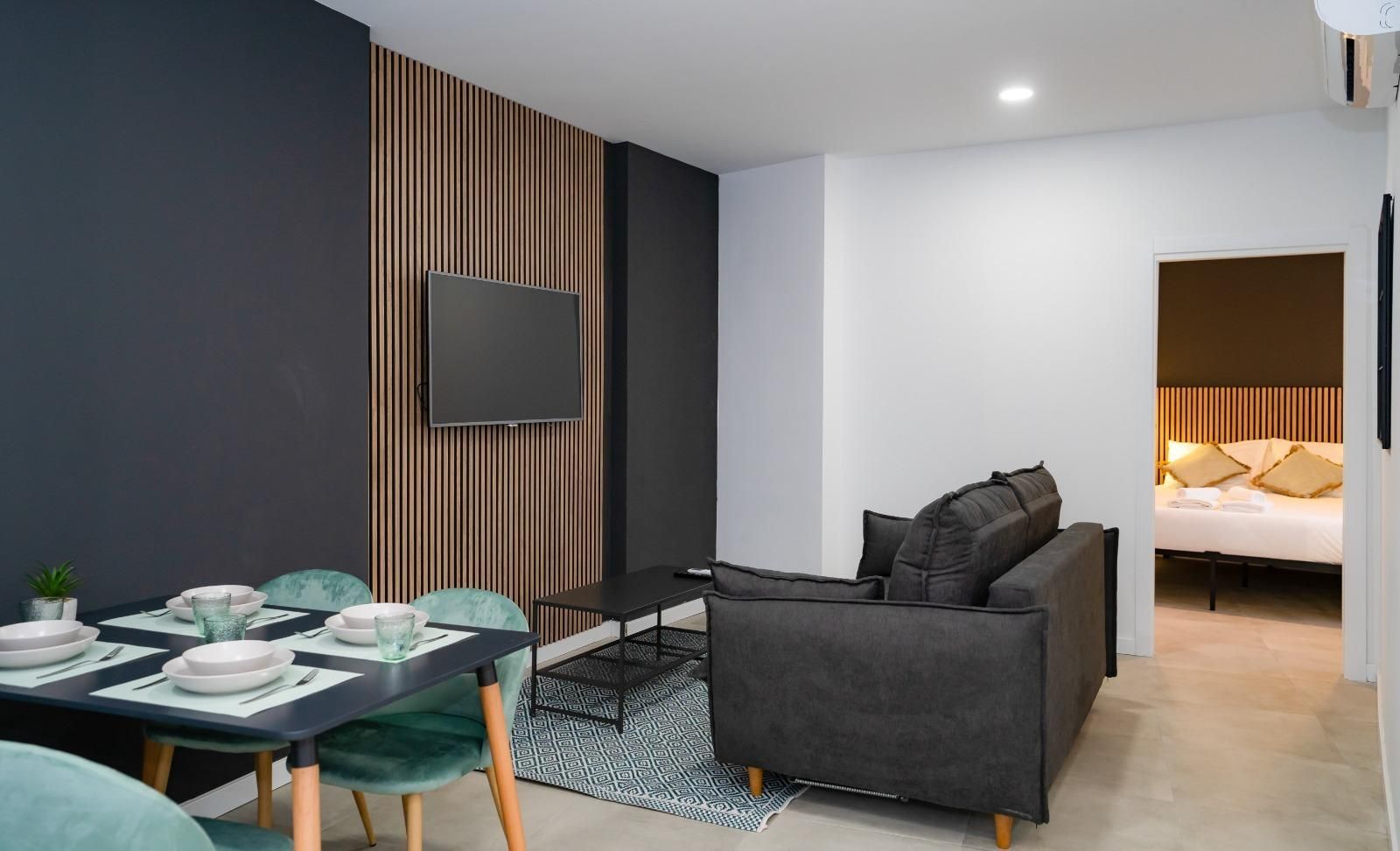 Living room of Flat for sale in Málaga Capital  with Air Conditioner, Furnished and Community pool