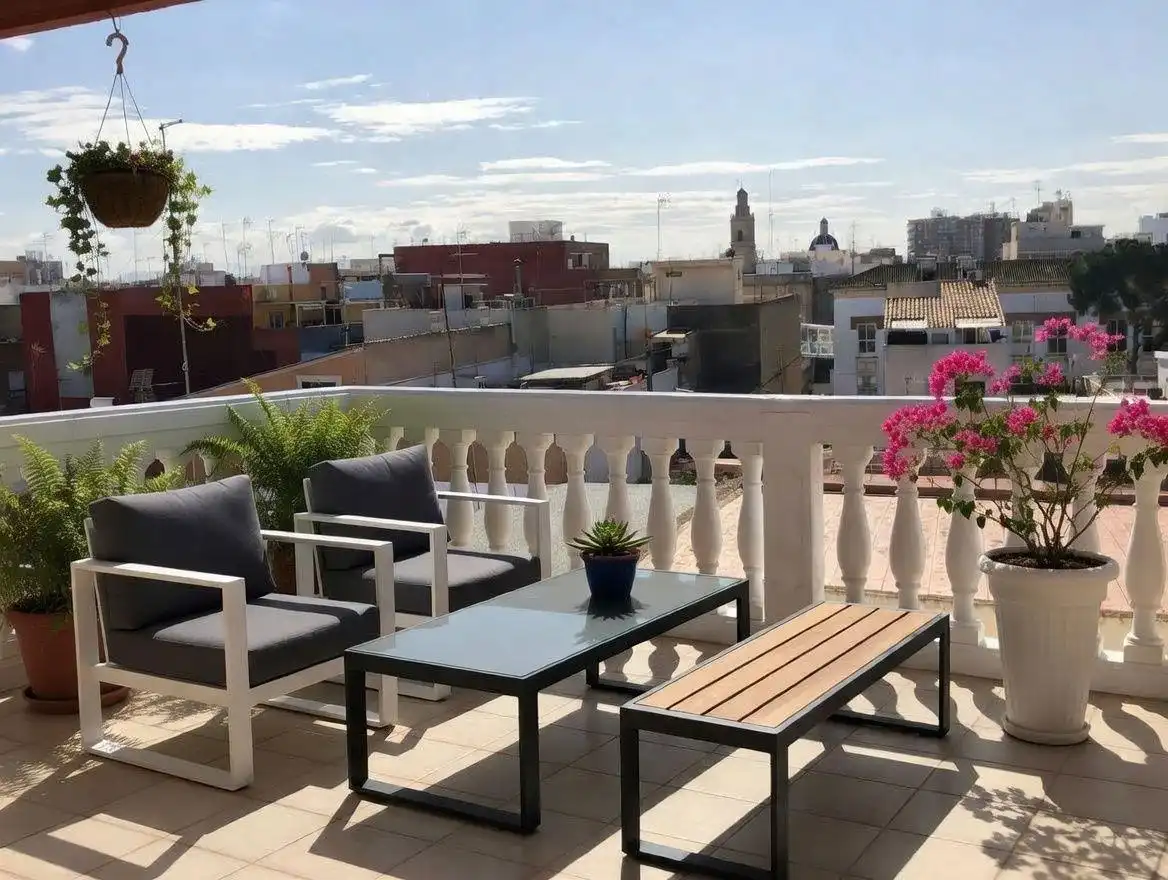 Terrace of Attic for sale in Silla  with Air Conditioner, Heating and Parquet flooring