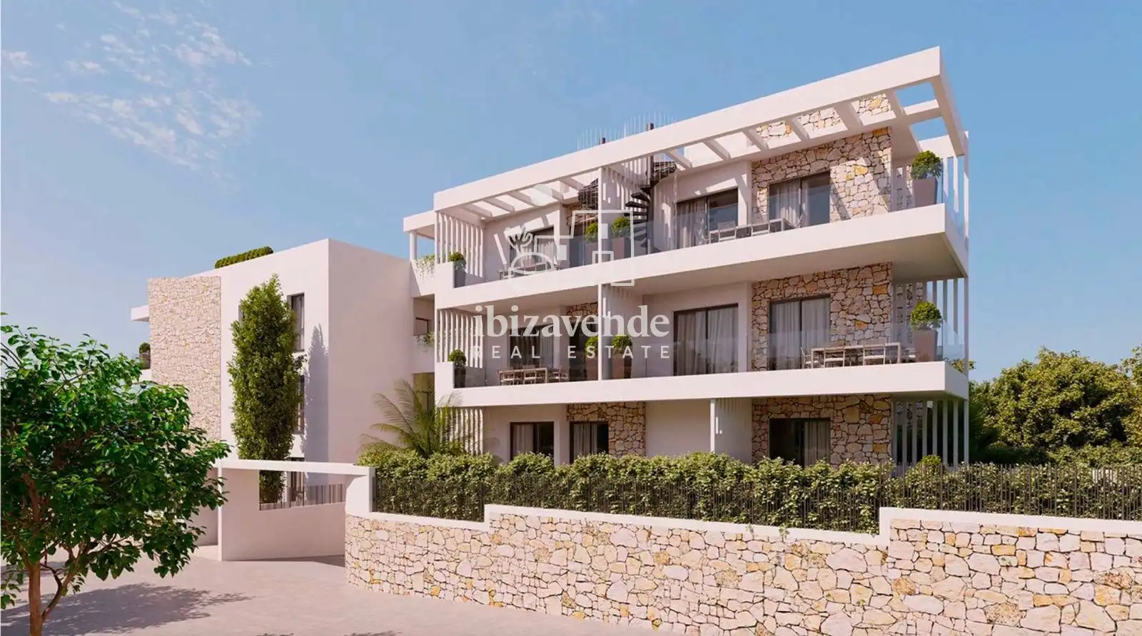 Exterior view of Flat for sale in Sant Antoni de Portmany  with Heating, Terrace and Swimming Pool