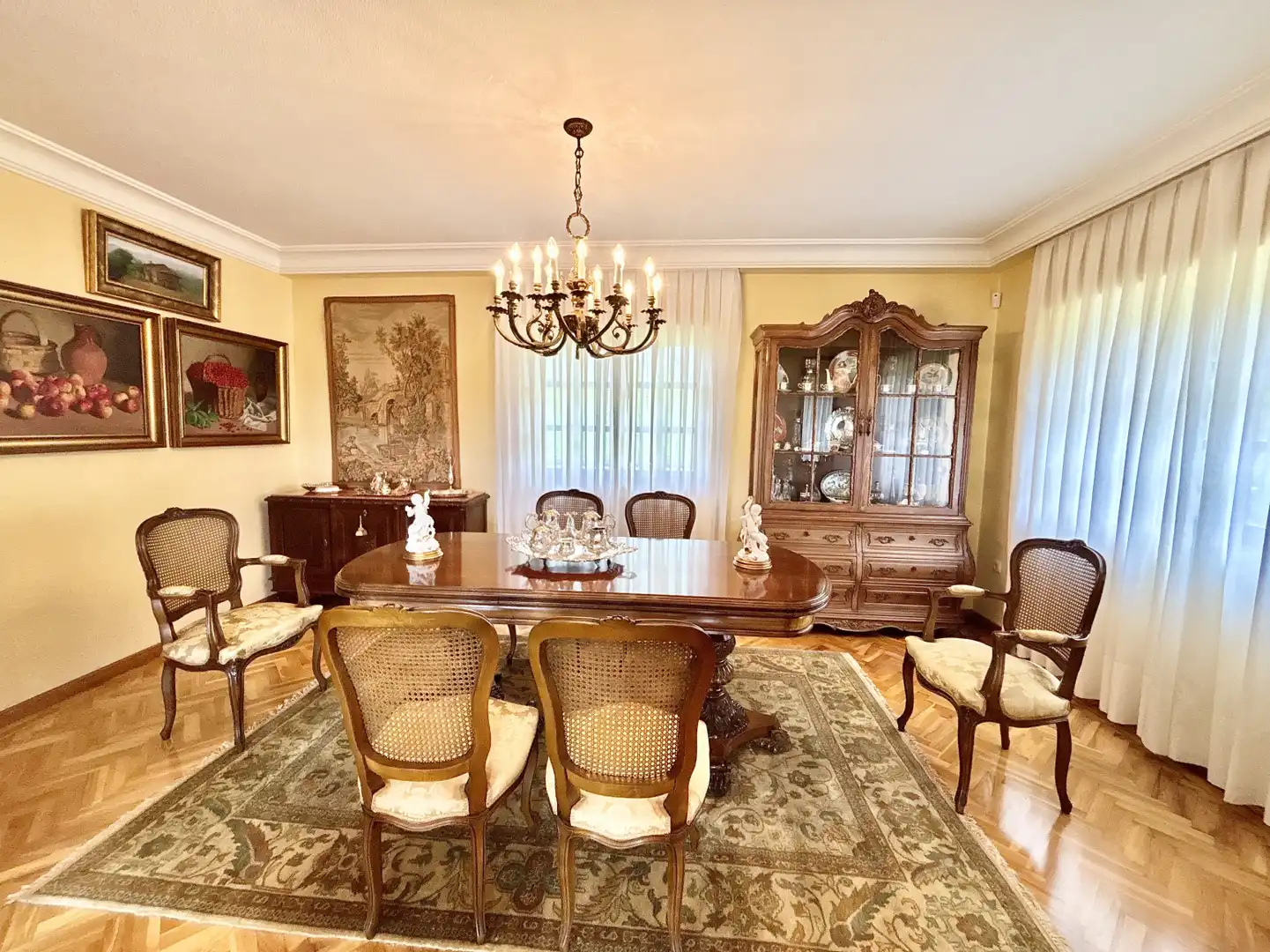 Dining room of Houses for sale in Sariego  with Heating, Private garden and Parquet flooring