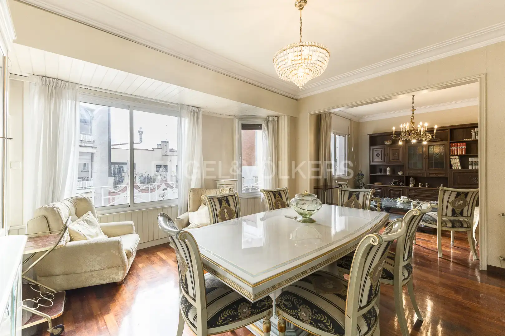 Dining room of Flat for sale in Barcelona  with Heating, Parquet flooring and Furnished