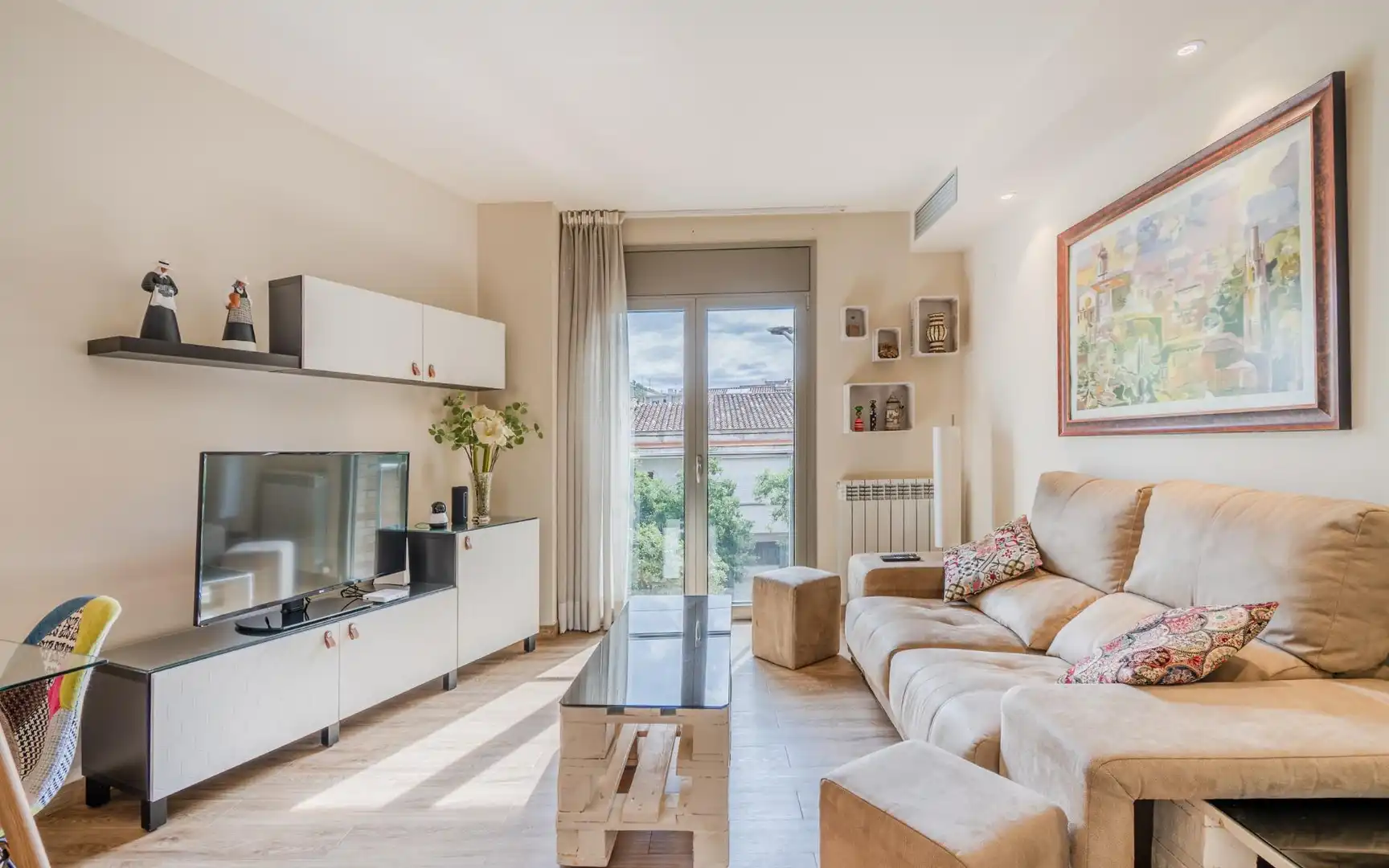 Sala de estar de Apartamento de alquiler en Girona con Balcón