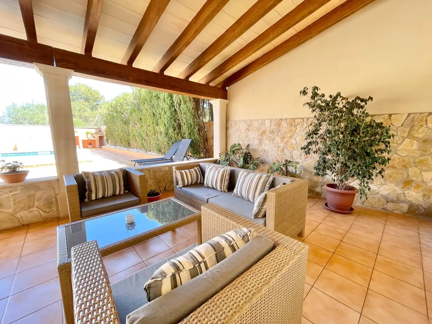 Terrasse von Haus oder Chalet zum Verkauf in Llucmajor mit Klimaanlage, Privatgarten und Balkon