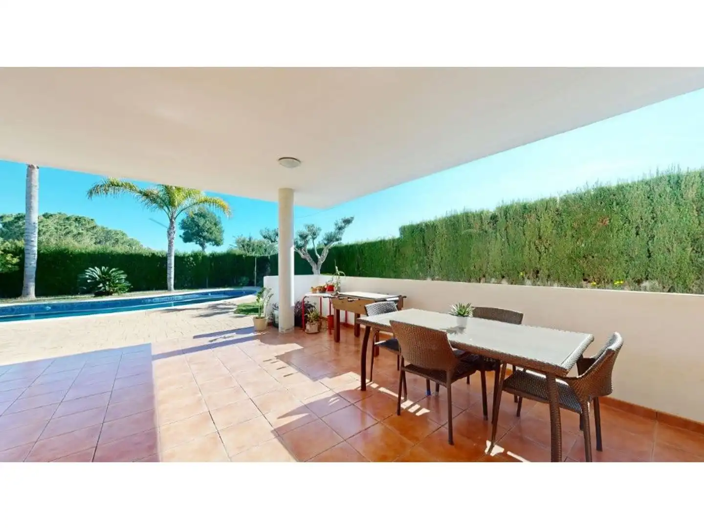 Terrassa de Casa o xalet en venda en Rocafort amb Jardí privat, Terrassa i Piscina
