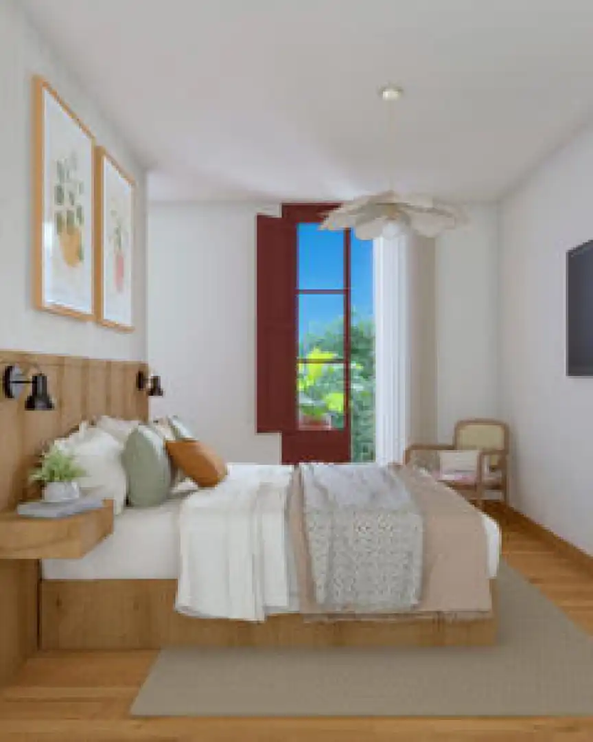 Schlafzimmer von Wohnung zum Verkauf in Sant Martí de Centelles mit Heizung, Parkett und Balkon