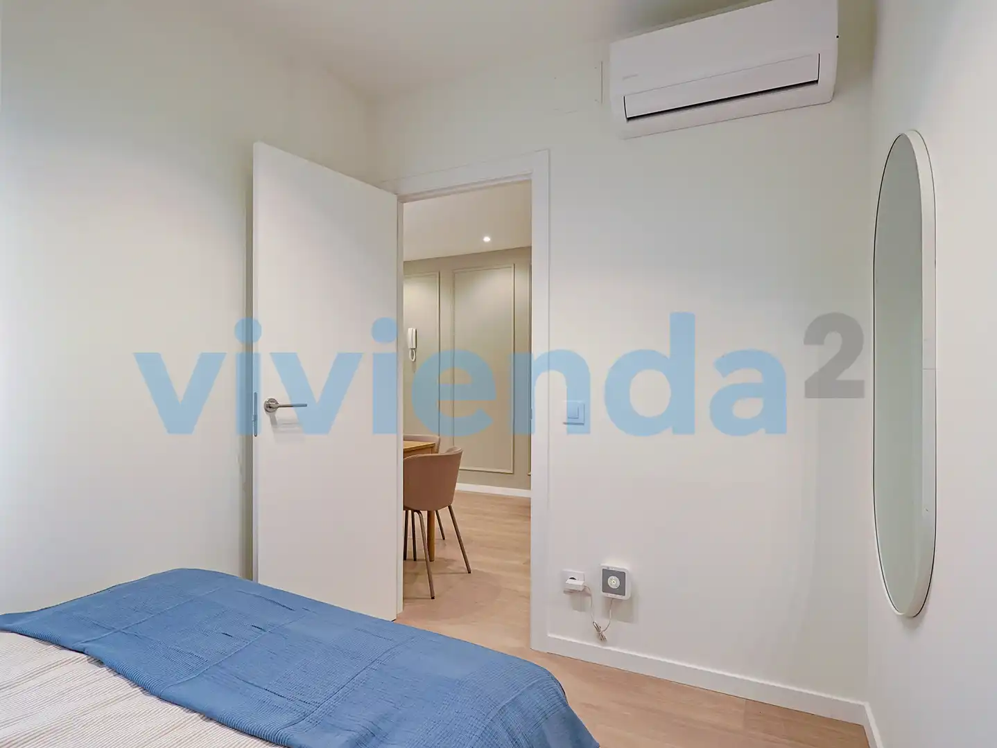 Schlafzimmer von Wohnung zur Miete in Madrid mit Klimaanlage und Balkon