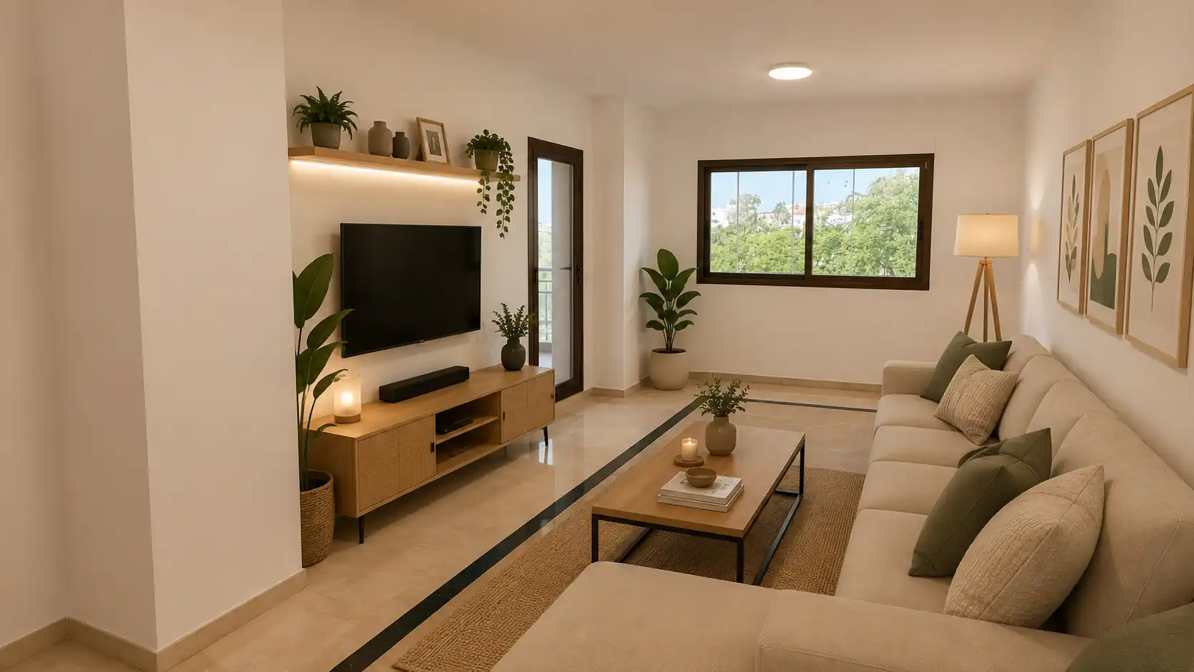 Sala de estar de Piso de alquiler en Torremolinos con Aire acondicionado, Calefacción y Terraza