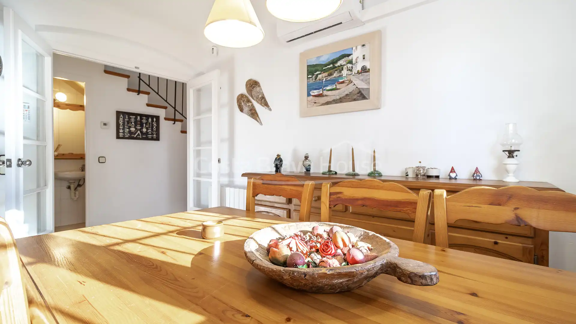 Esszimmer von Einfamilien-Reihenhaus zum Verkauf in Palafrugell mit Klimaanlage, Heizung und Privatgarten