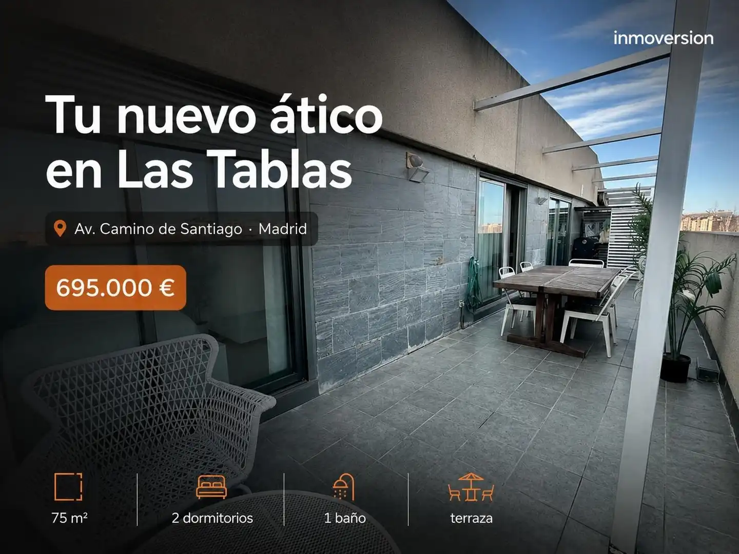 Terrassa de Àtic en venda en Madrid amb Aire condicionat, Calefacció i Terrassa