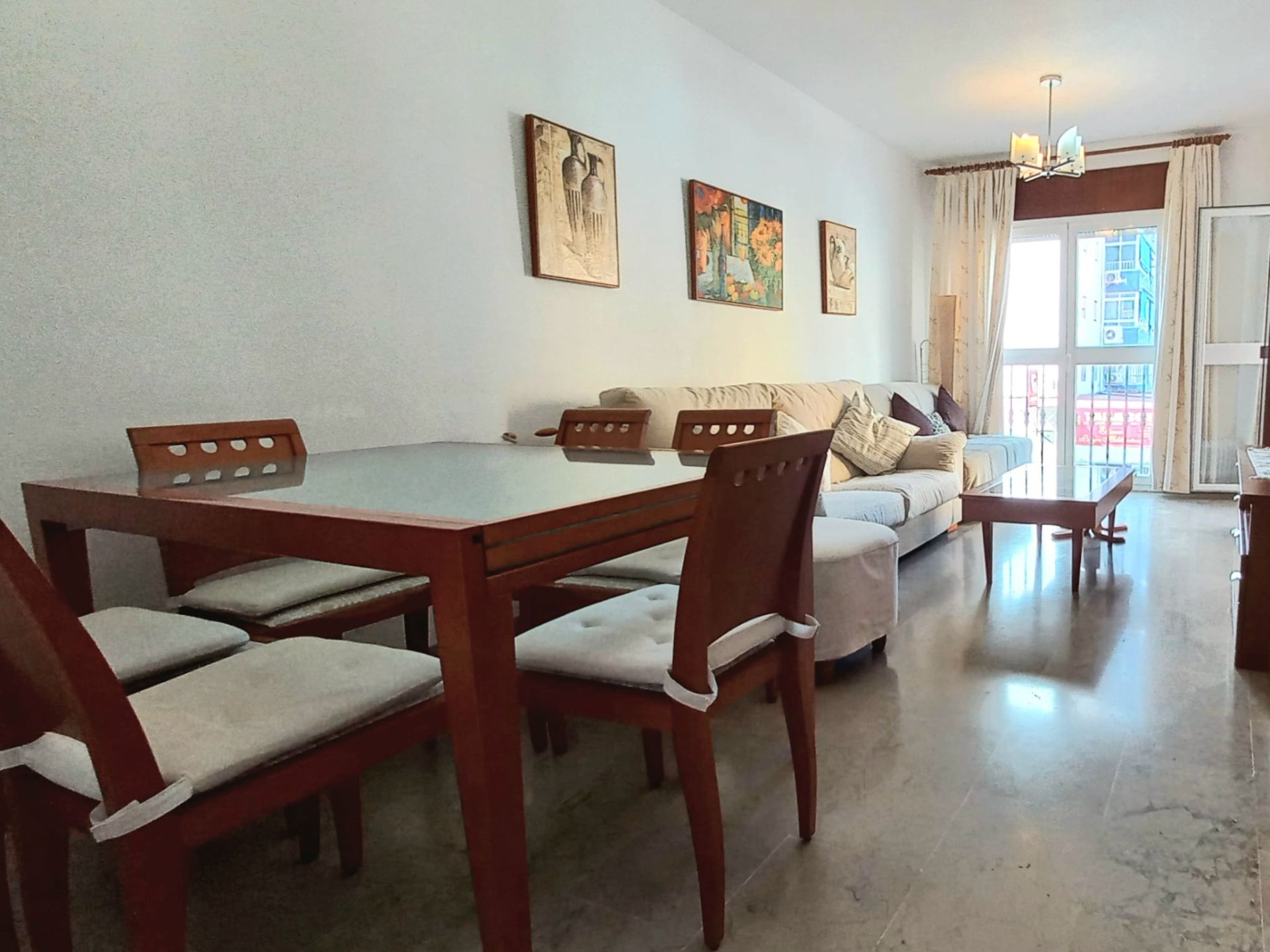 Dining room of Flat for sale in Málaga Capital  with Air Conditioner, Terrace and Furnished