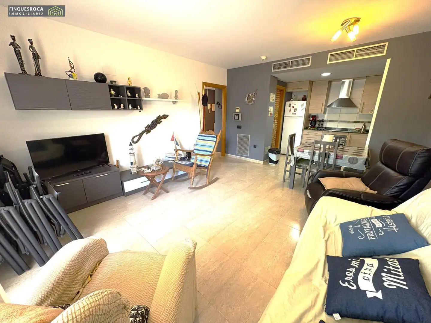 Sala d'estar de Apartament en venda en La Ràpita amb Aire condicionat, Calefacció i Jardí privat