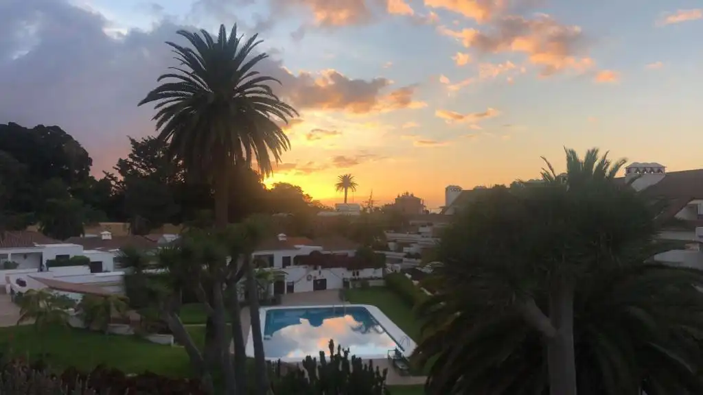 Außenansicht von Dachboden zur Miete in Puerto de la Cruz mit Klimaanlage, Privatgarten und Terrasse