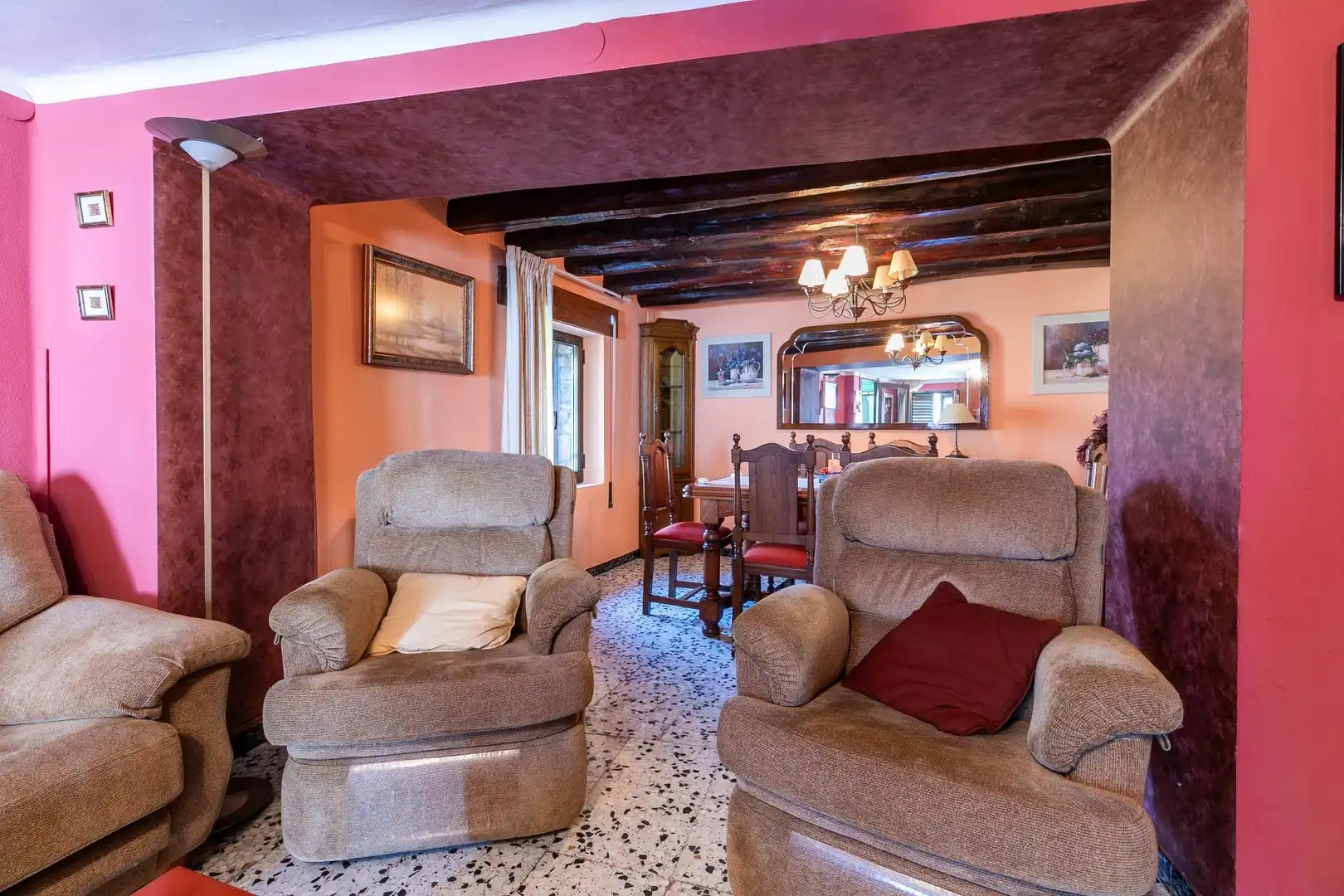 Sala de estar de Casa o chalet en venta en Laspuña con Calefacción, Jardín privado y Amueblado