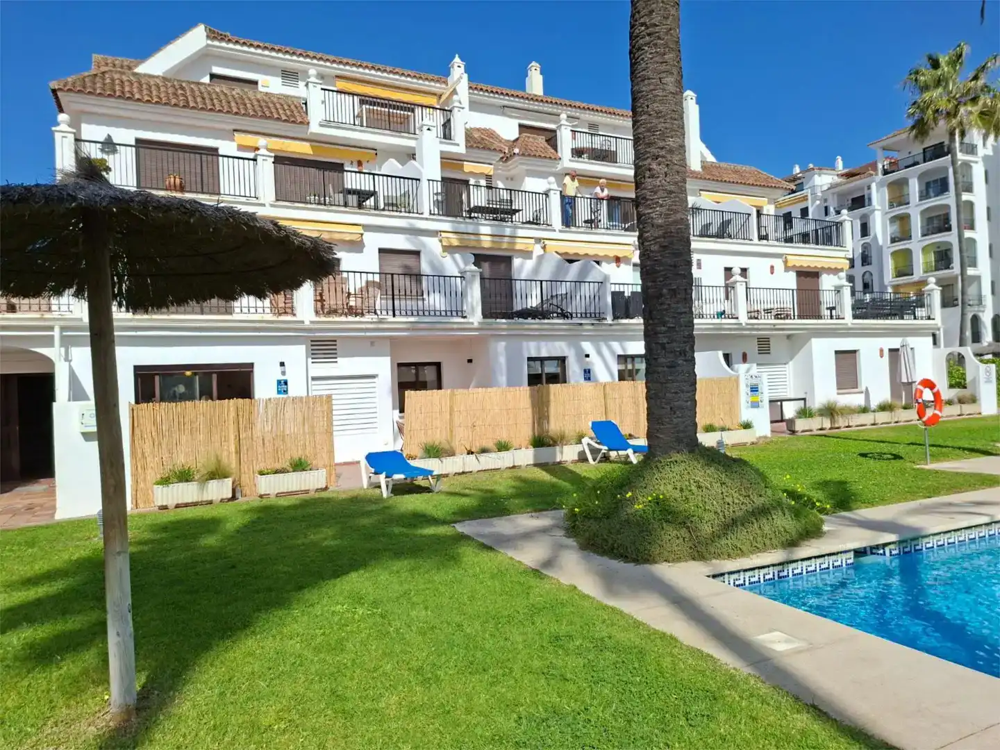 Exterior view of Flat for sale in Manilva  with Air Conditioner and Swimming Pool
