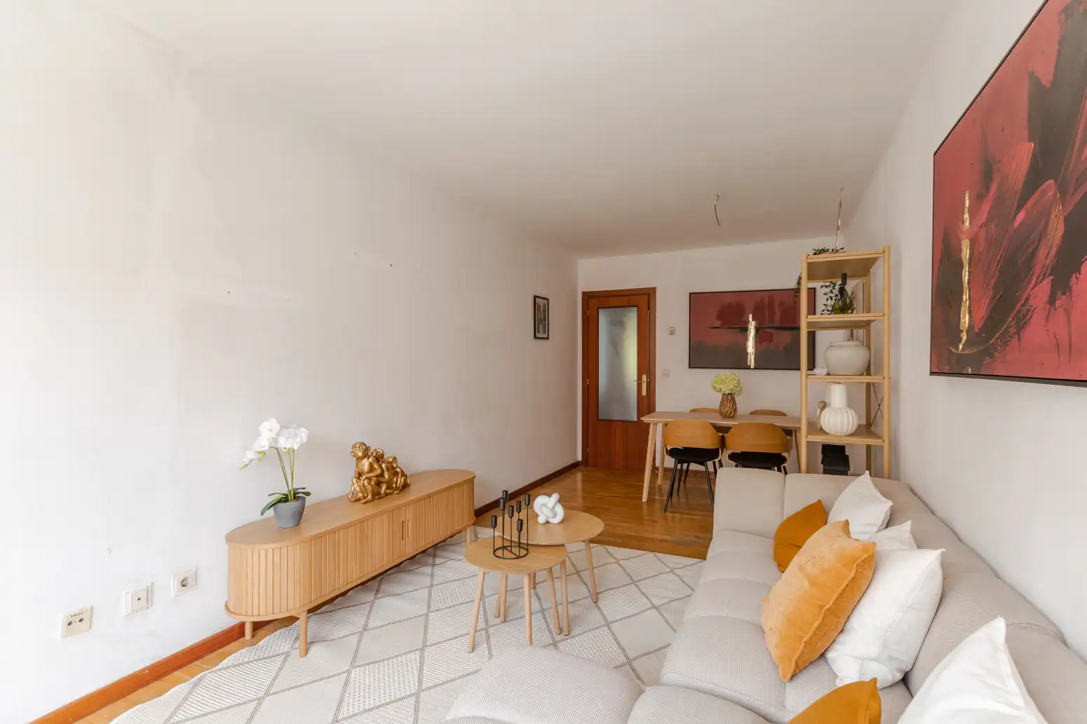 Sala de estar de Piso en venta en  Pamplona / Iruña con Calefacción, Parquet y Trastero