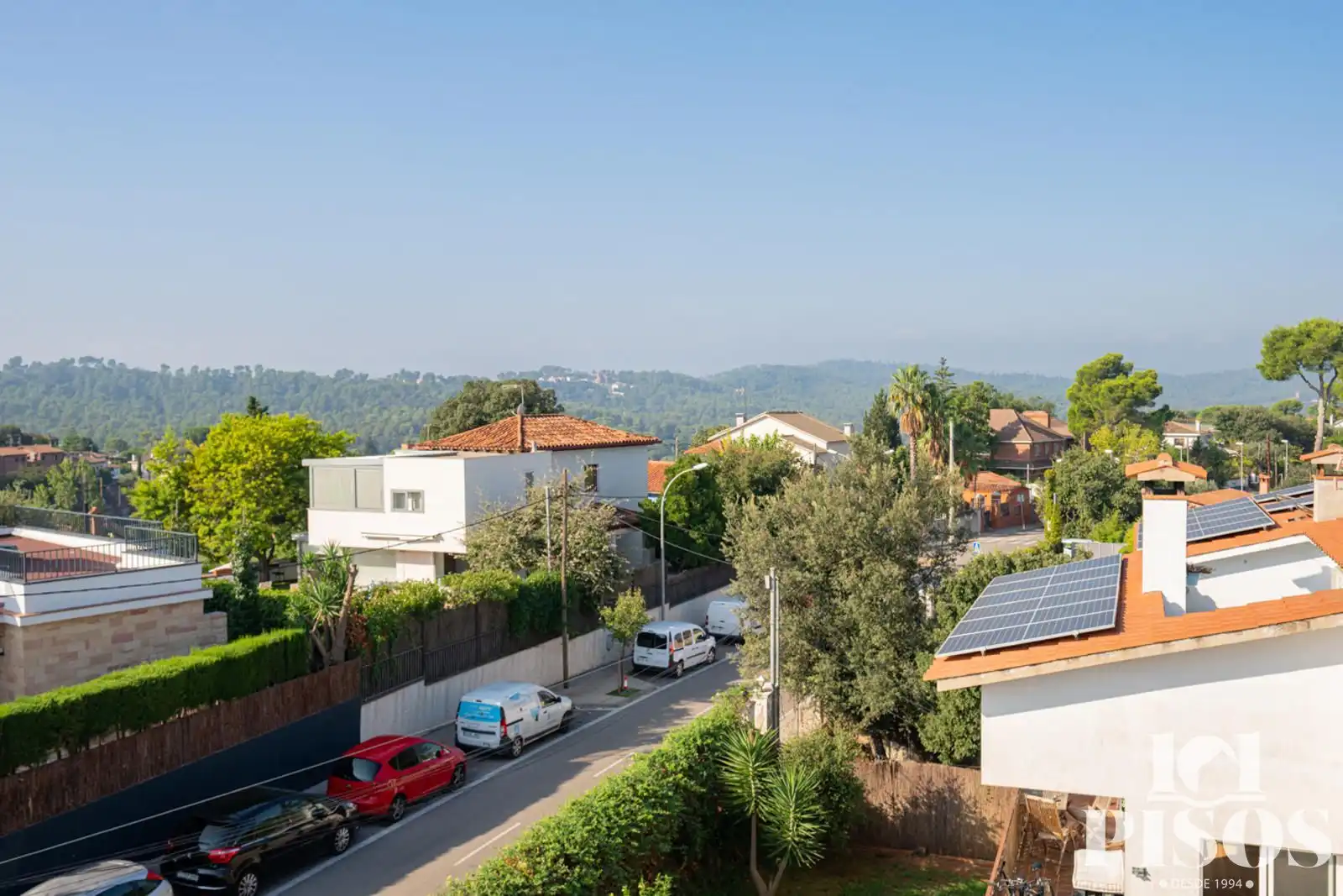 Exterior view of Houses for sale in Sant Cugat del Vallès  with Air Conditioner, Storage room and Swimming Pool
