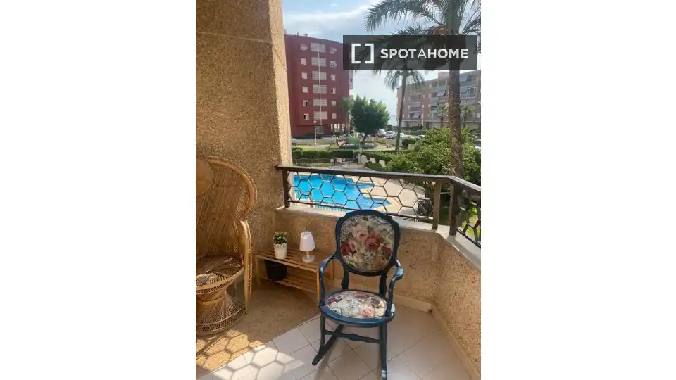 Balcony of Flat for rent in Sueca  with Air Conditioner, Heating and Furnished