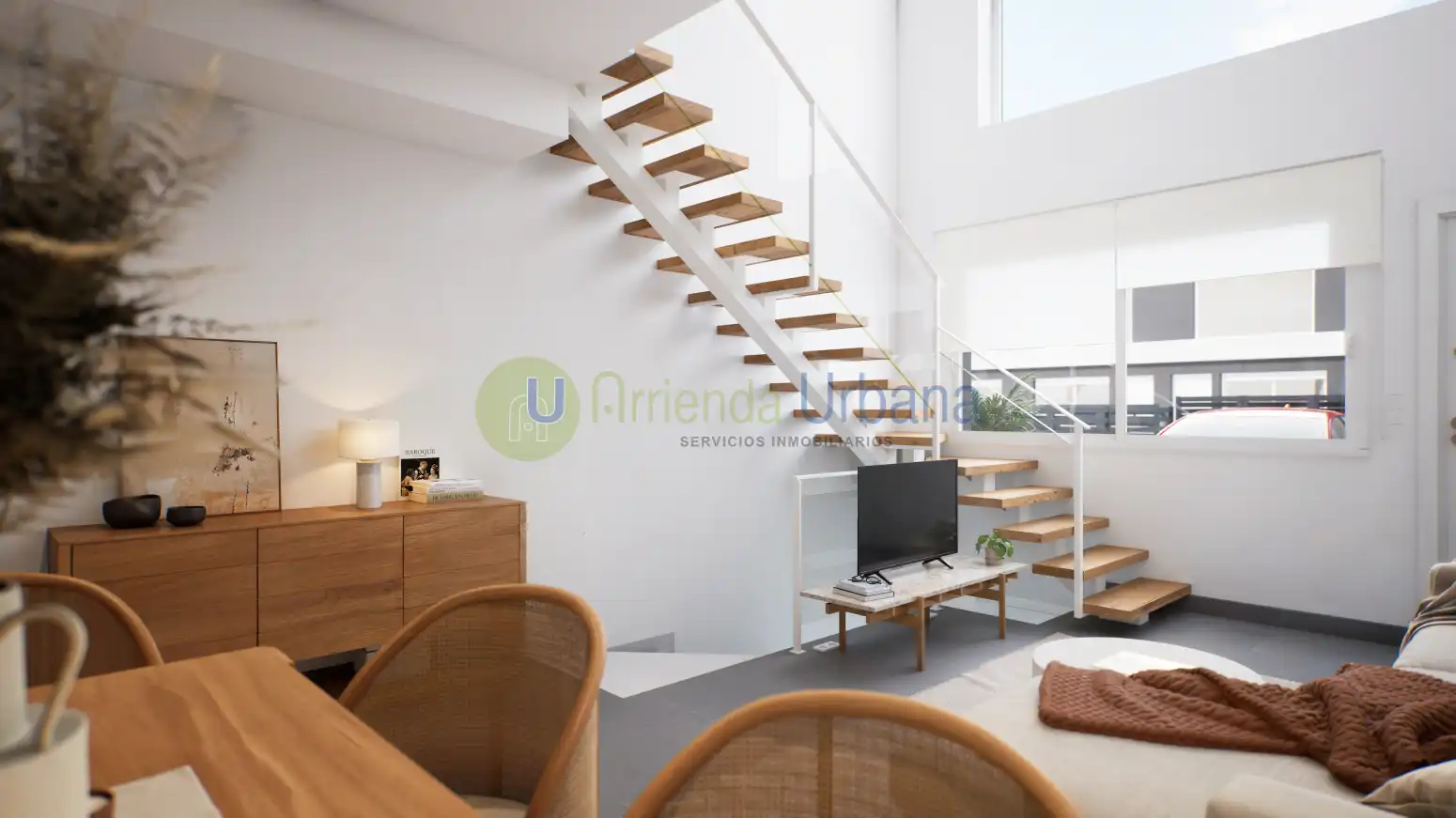 Wohnzimmer von Wohnung zum Verkauf in Santa Pola mit Heizung, Privatgarten und Terrasse